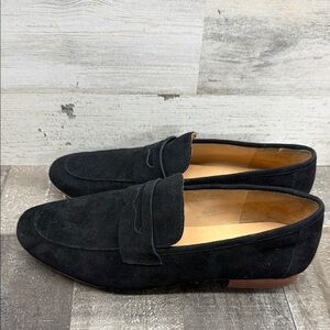 Quince Black Suede Penny Loafers Women’s 8 Italian Leather Sole Slip On